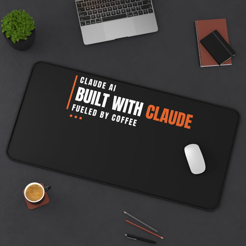 Built With Claude Fueled By Coffee Desk Mat (16x32)