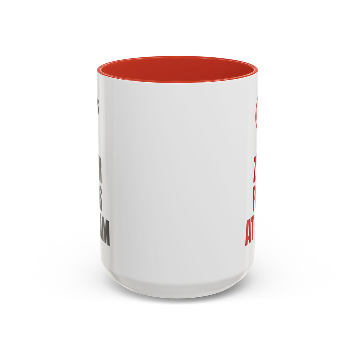 Four Pens at 7 AM Zero Pens at 7 PM Mug (Colored Handle)