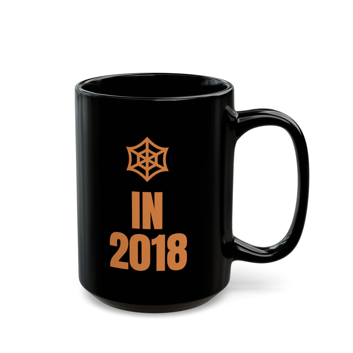 I Clicked Remind Me Tomorrow in 2018 mug in black, 15oz, punchline side: IN 2018