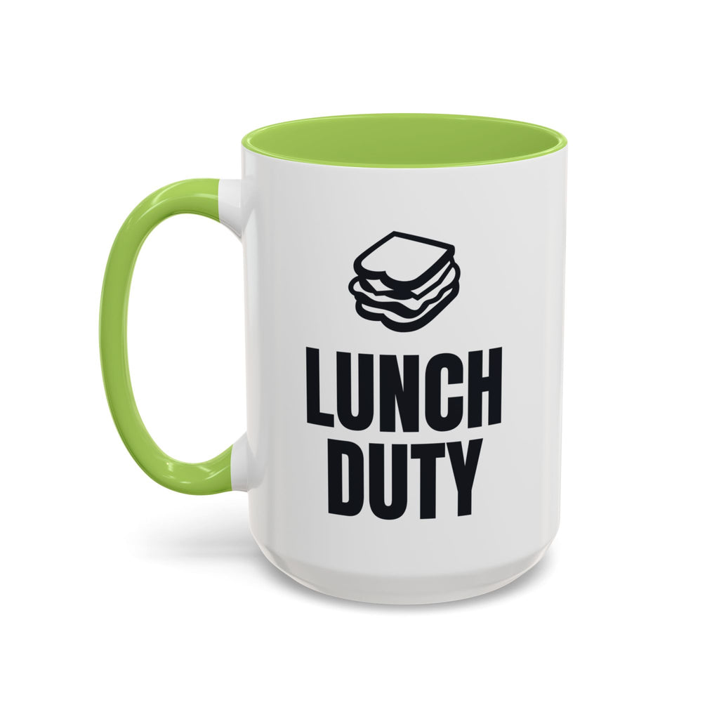 Lunch Duty I Open Things Now Mug (Colored Handle)