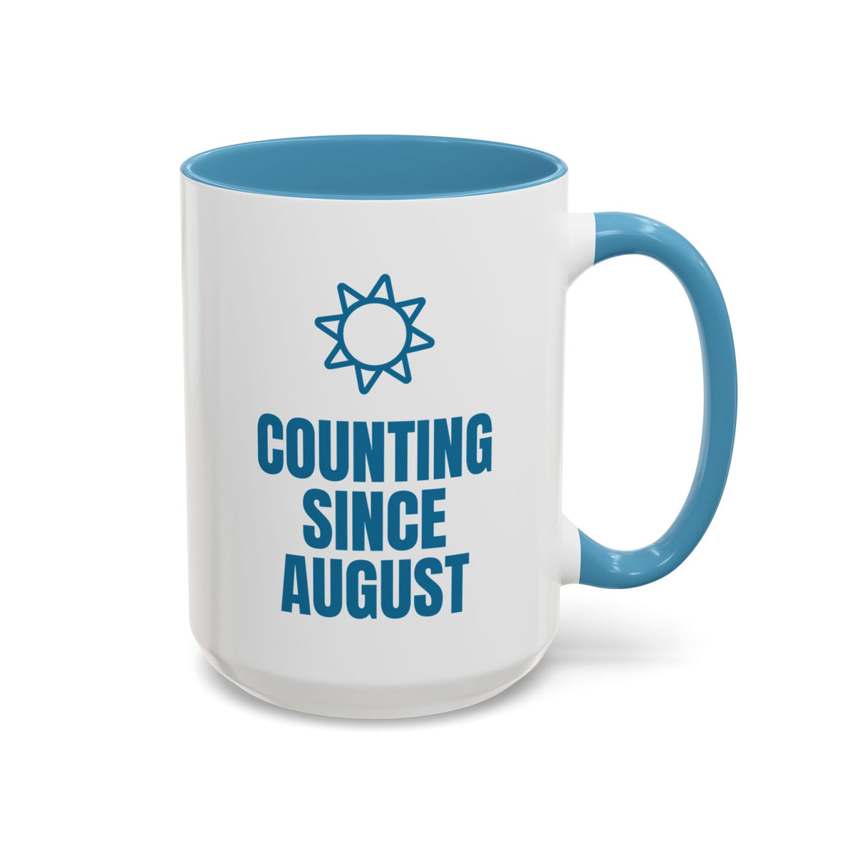 Days Until Winter Break Counting Since August Mug (Colored Handle)