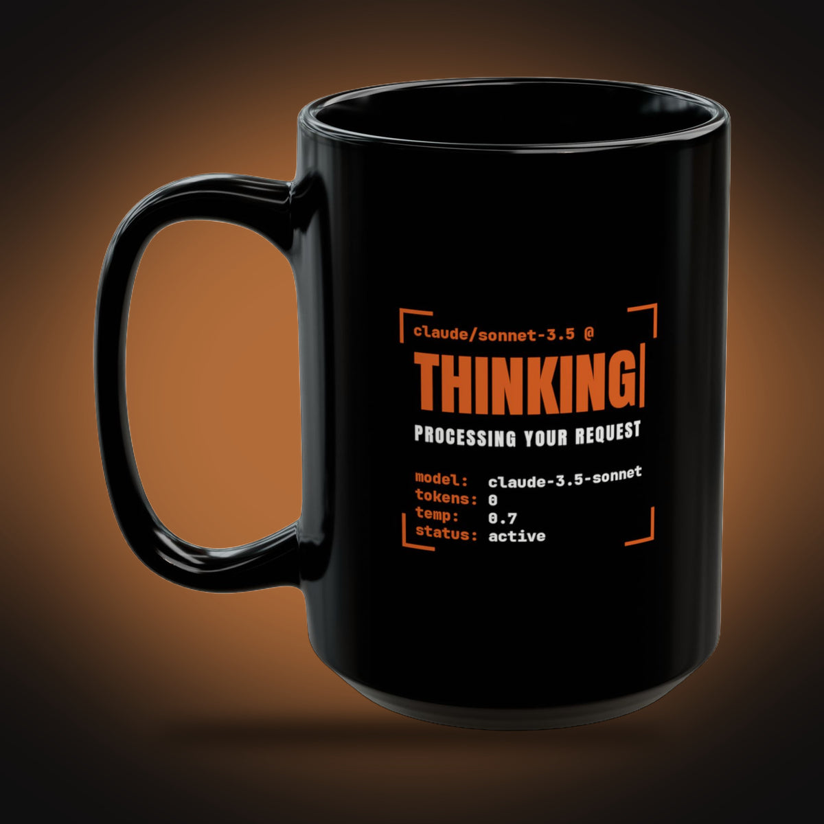 Claude Terminal Mug (Black) (left view)