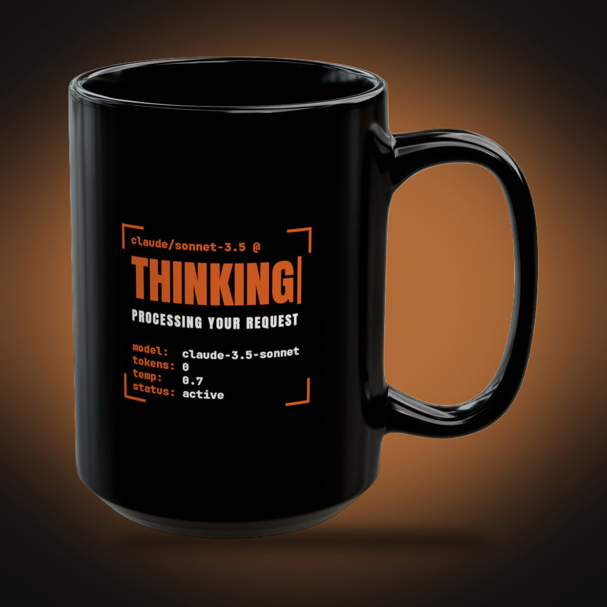 Claude Terminal Mug (Black) (right view)