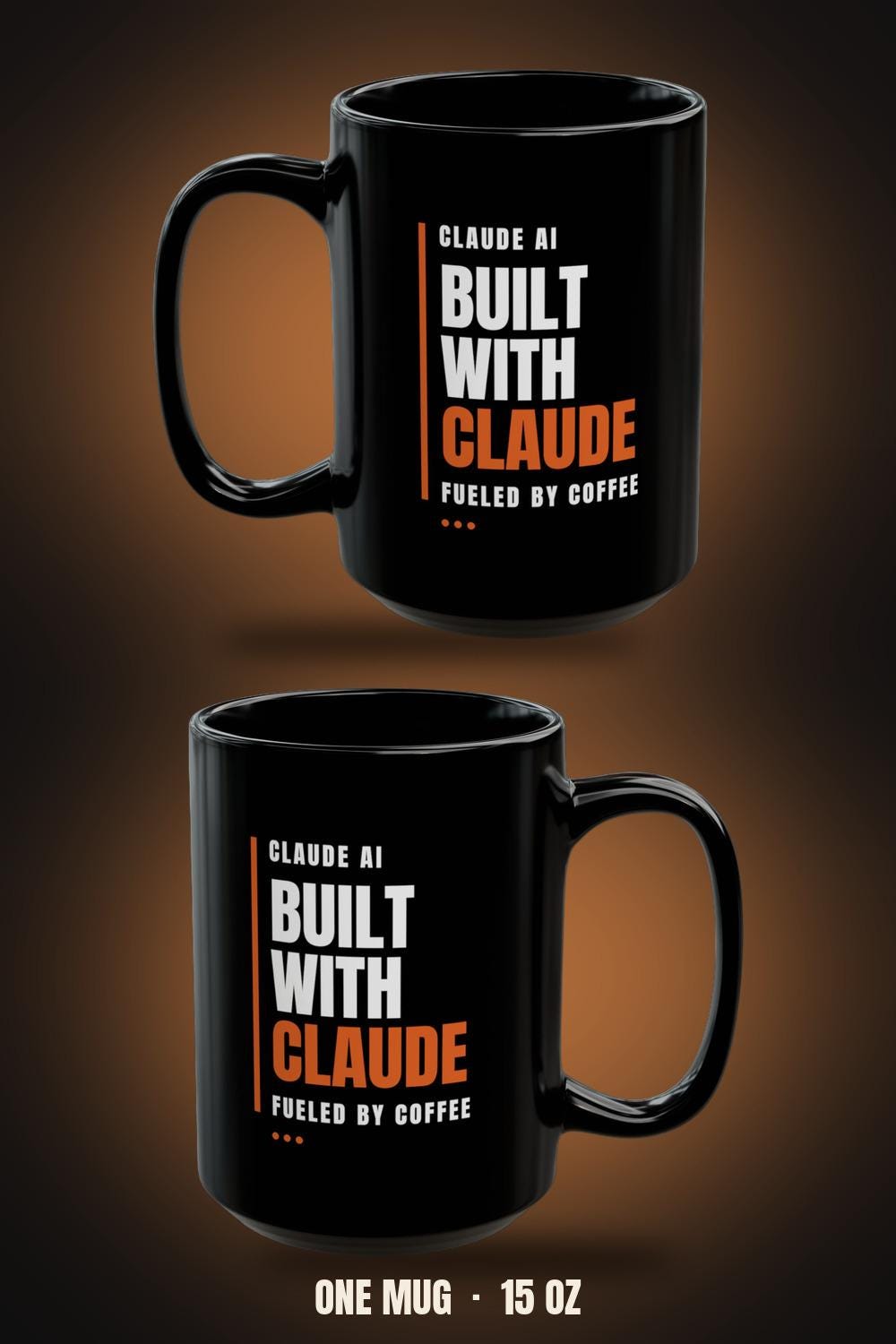 Built With Claude | Orange Edition Mug (Black 15oz)