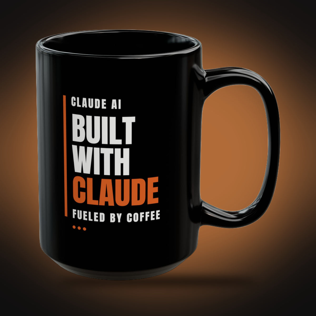 Built With Claude Orange Edition Mug (Black) (right view)