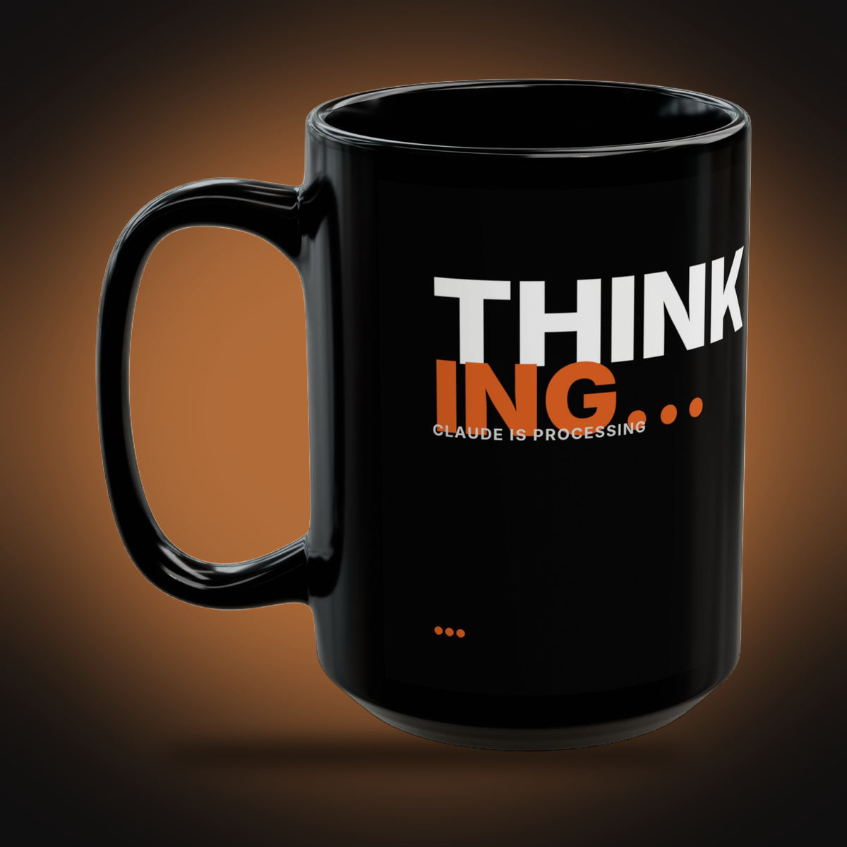 Thinking... Claude AI Mug (Black) (left view)