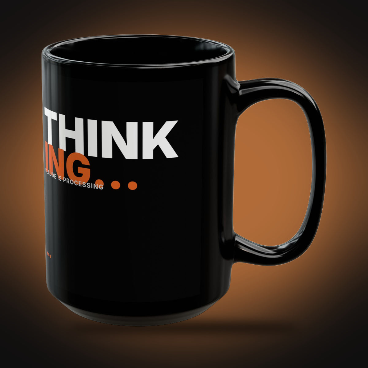 Thinking... Claude AI Mug (Black) (right view)