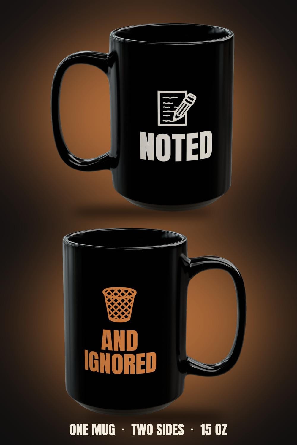Noted. Coffee Mug | Deadpan Dry Humor Mug | Office Boundary Gift | Sarcastic Coworker Coffee Cup