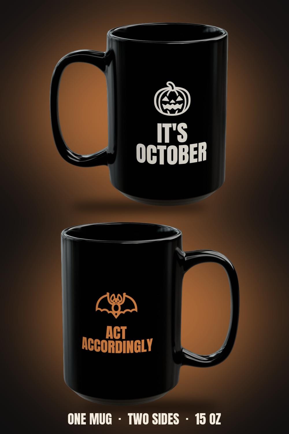 It's October Act Accordingly Coffee Mug | Dry Humor Halloween Desk Gift | Deadpan Seasonal Mug