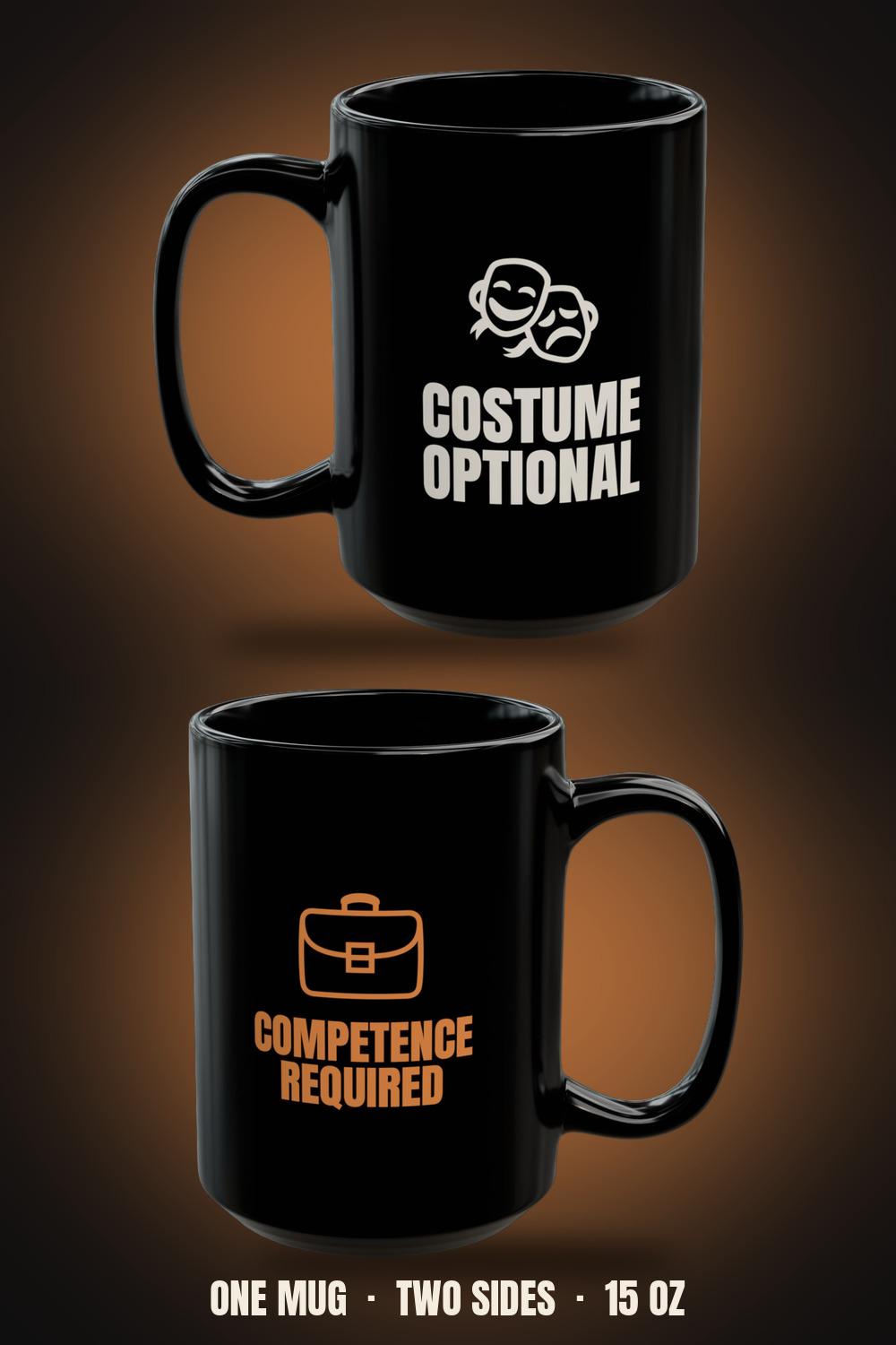 Costume Optional Competence Required Mug | Funny Office Halloween Gift | Dry Humor Desk Mug