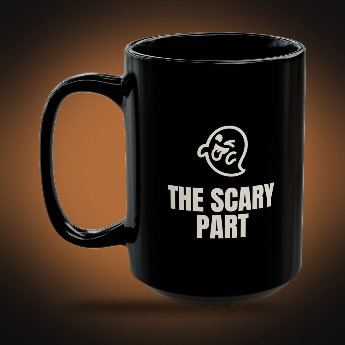 The Scary Part Is the 9 a.m. Sync Mug (left view)