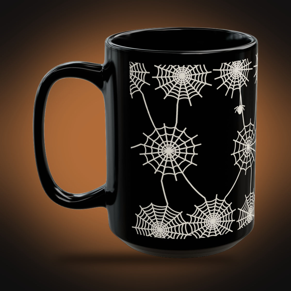 Midnight Lattice Spiderweb Mug (left view)