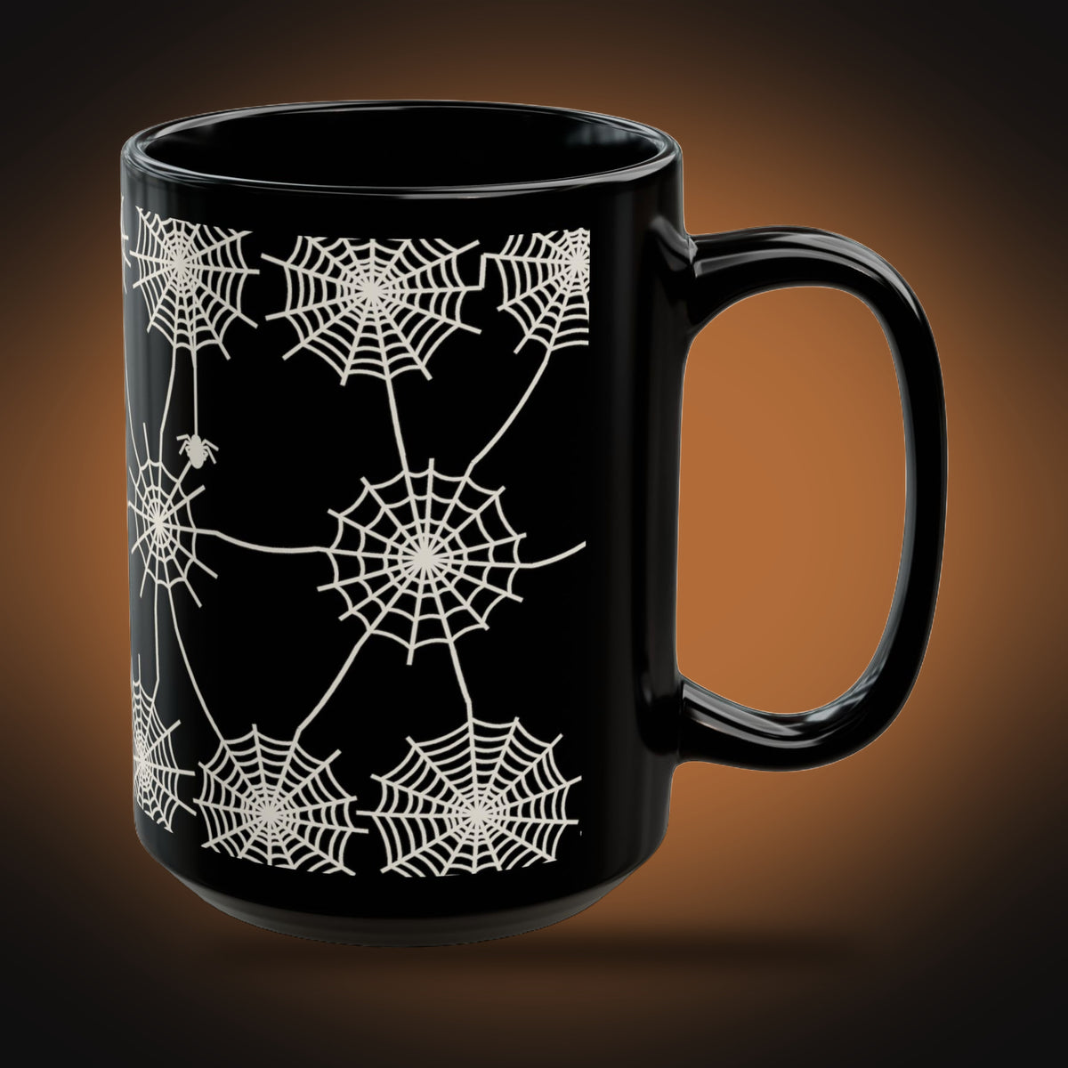 Midnight Lattice Spiderweb Mug (right view)