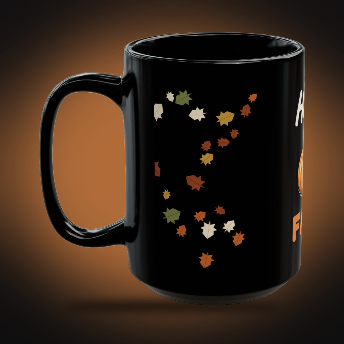 Happy Fall Pumpkin Mug (left view)