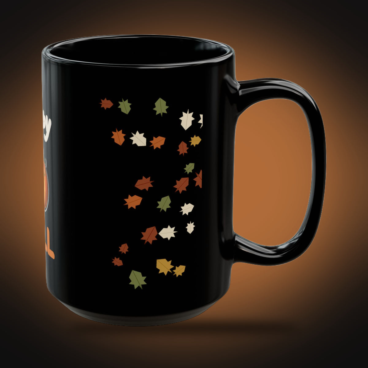 Happy Fall Pumpkin Mug (right view)