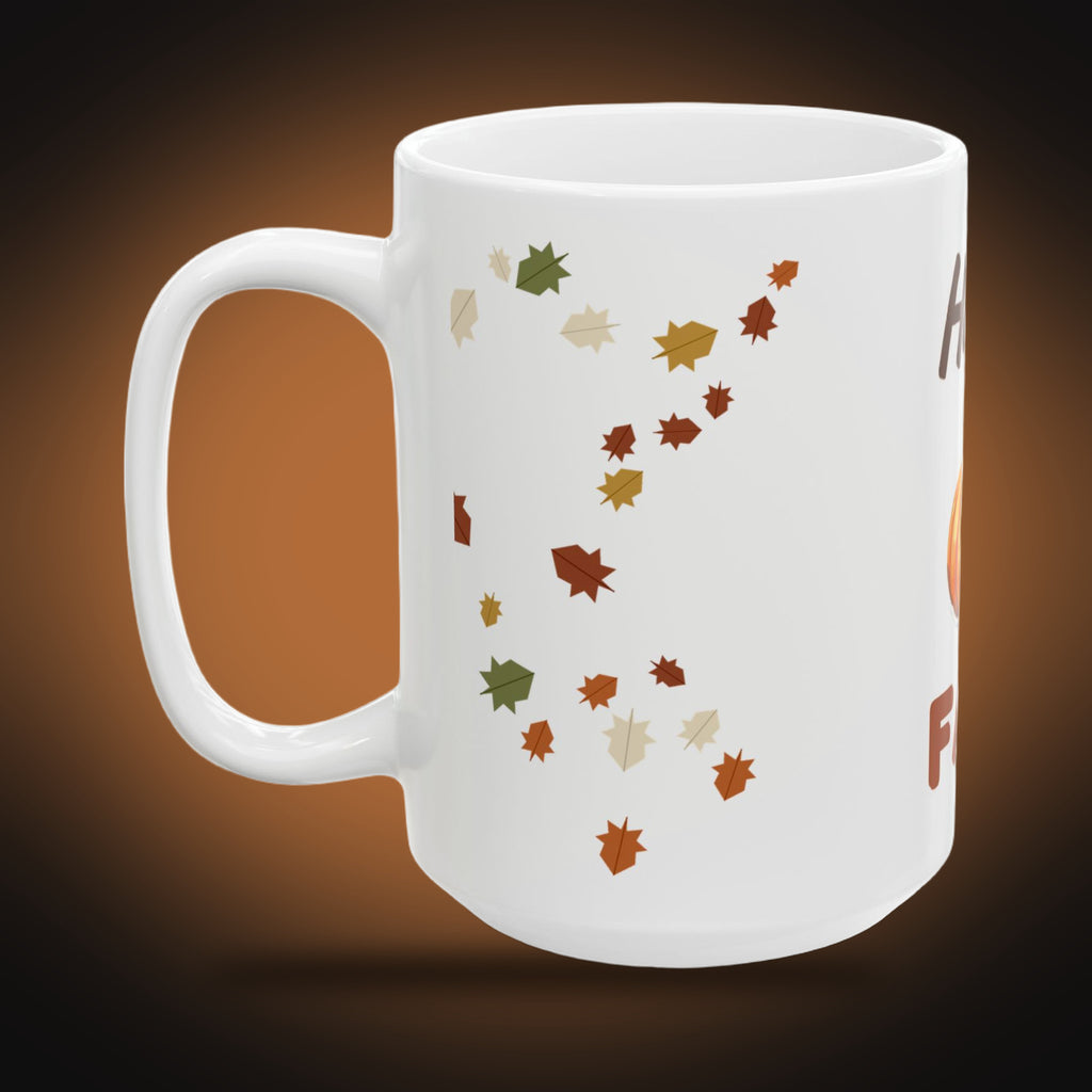 Happy Fall Pumpkin Mug (White) (left view)