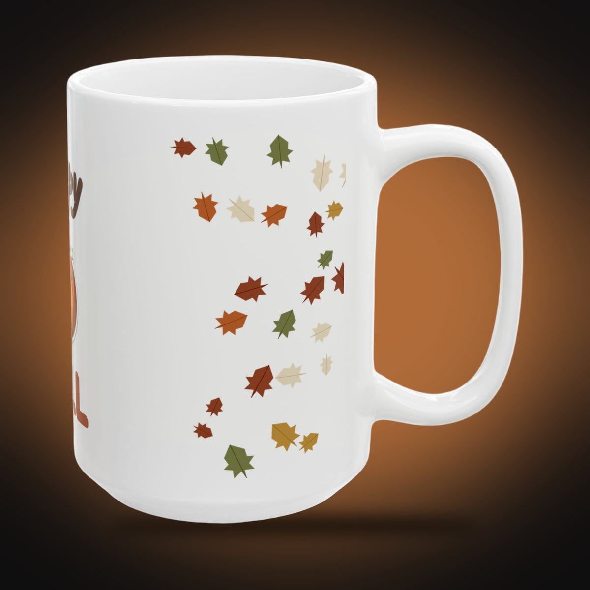 Happy Fall Pumpkin Mug (White) (right view)
