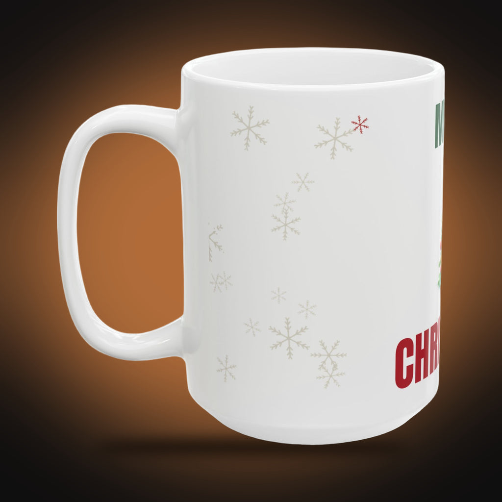 Merry Christmas Tree Mug (White) (left view)