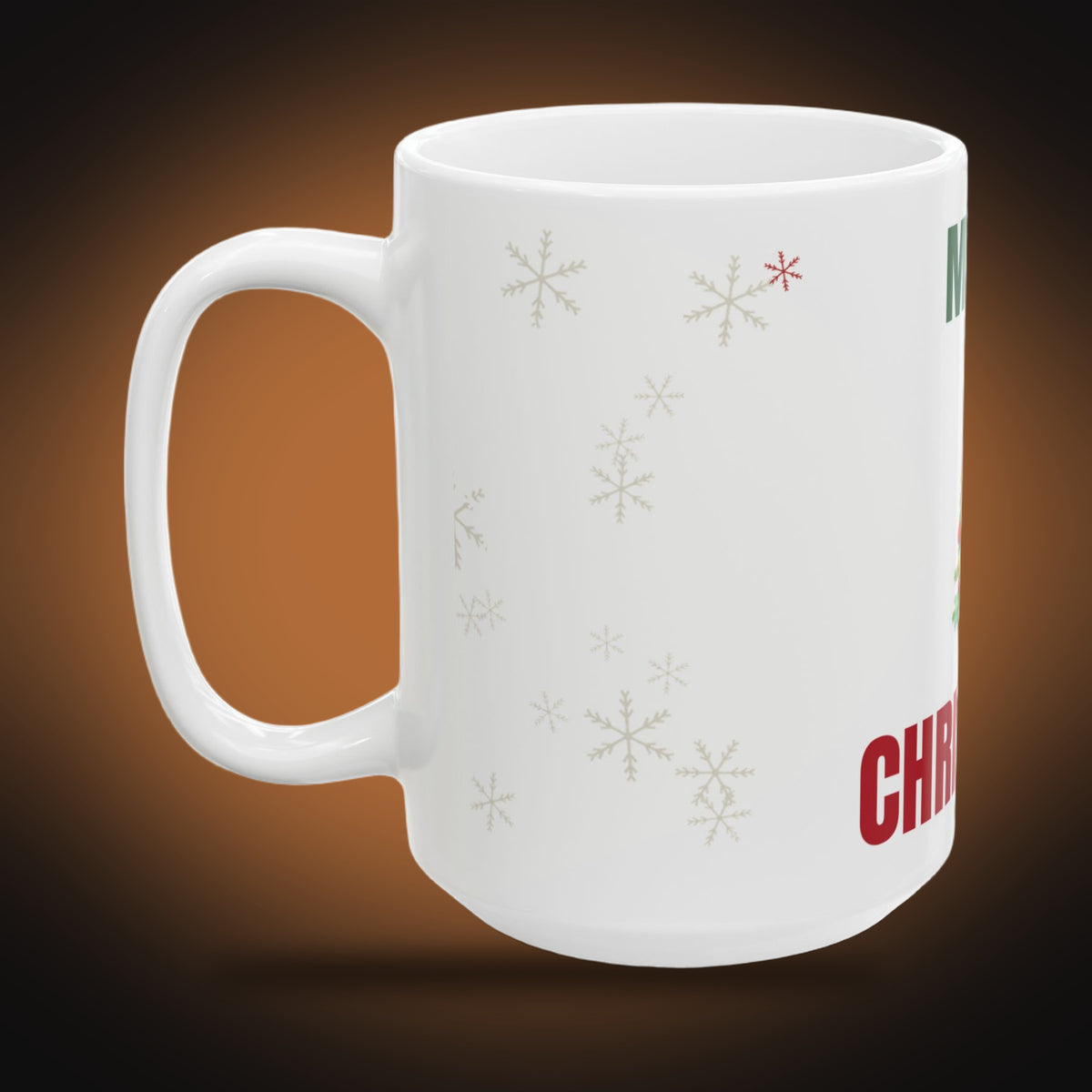 Merry Christmas Tree Mug (White) (left view)