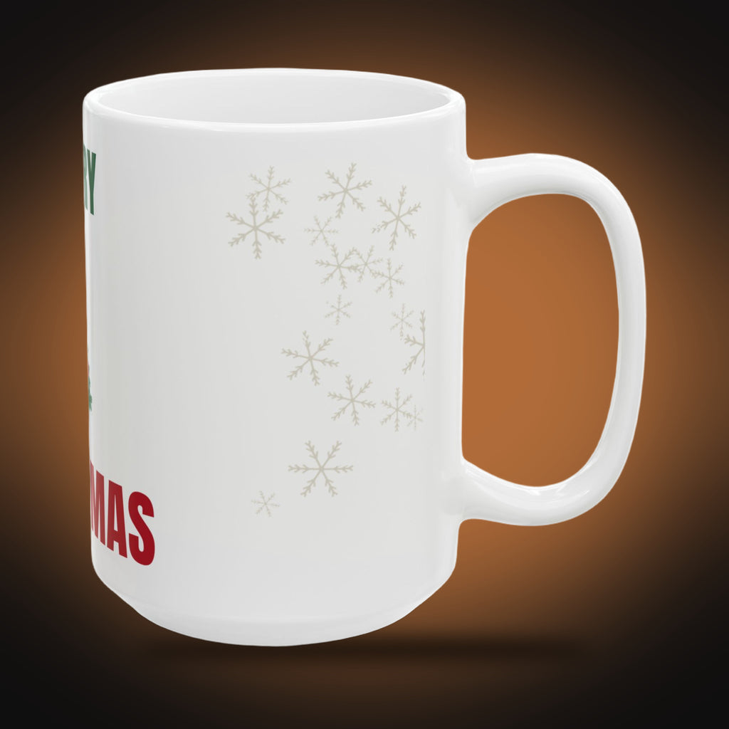 Merry Christmas Tree Mug (White) (right view)