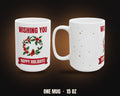 Happy Holidays Wreath Mug | Christmas Coffee Mug 15oz White