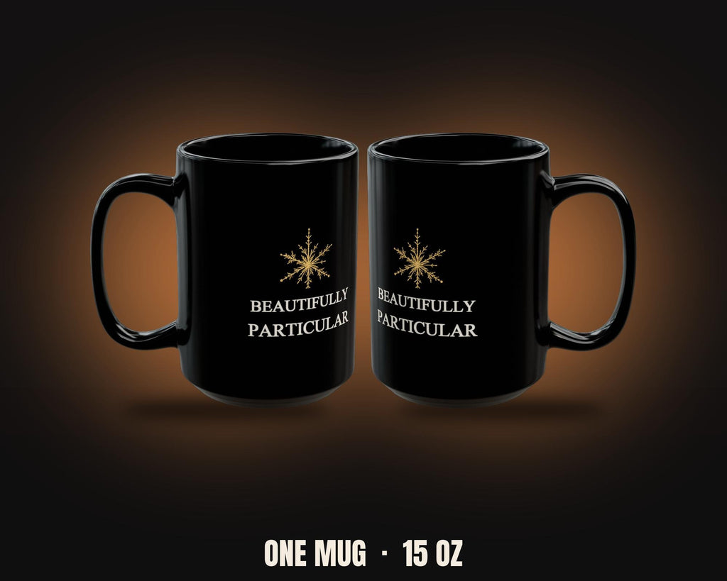 Beautifully Particular Mug | Elegant Gold Snowflake Christmas Mug 15oz
