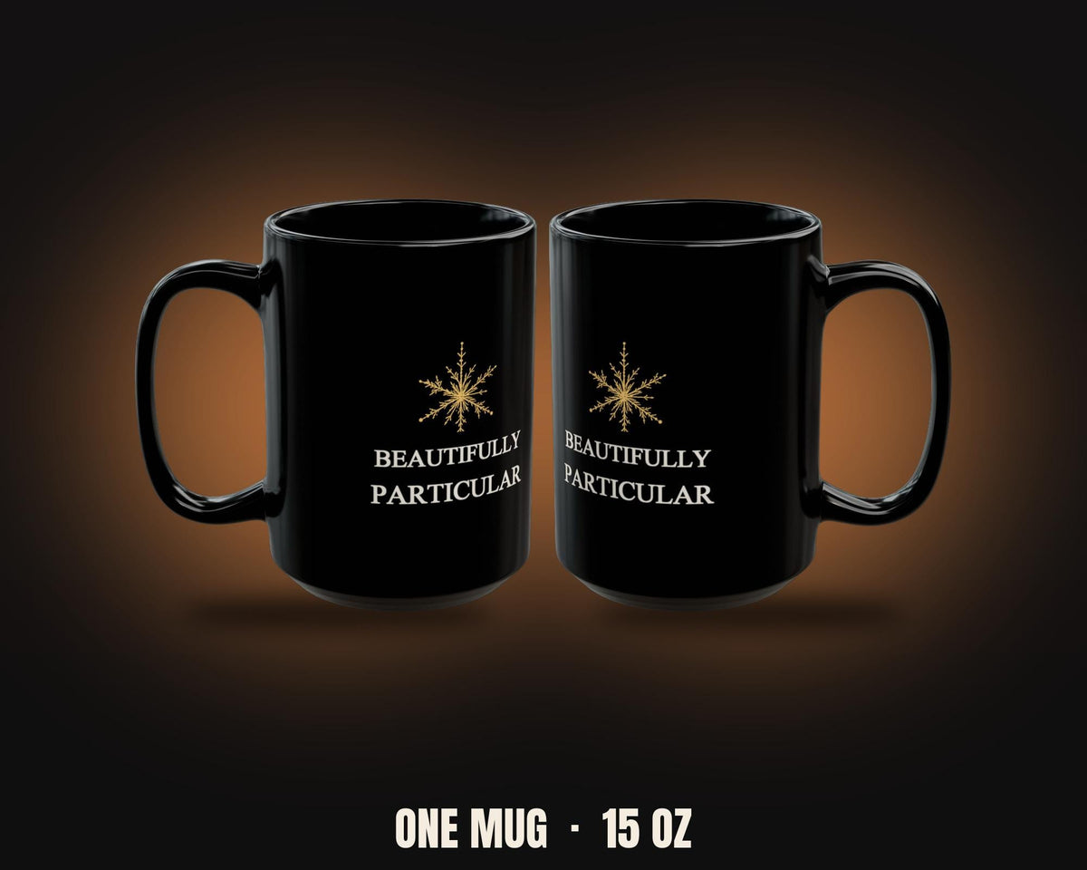 Beautifully Particular Mug | Elegant Gold Snowflake Christmas Mug 15oz