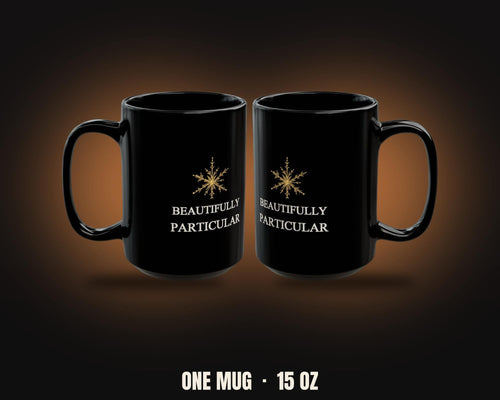 Beautifully Particular Mug | Elegant Gold Snowflake Christmas Mug 15oz