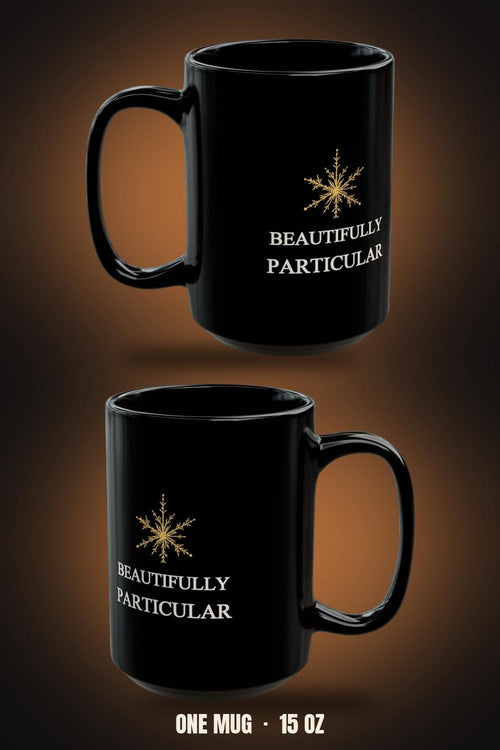 Beautifully Particular Mug | Elegant Gold Snowflake Christmas Mug 15oz