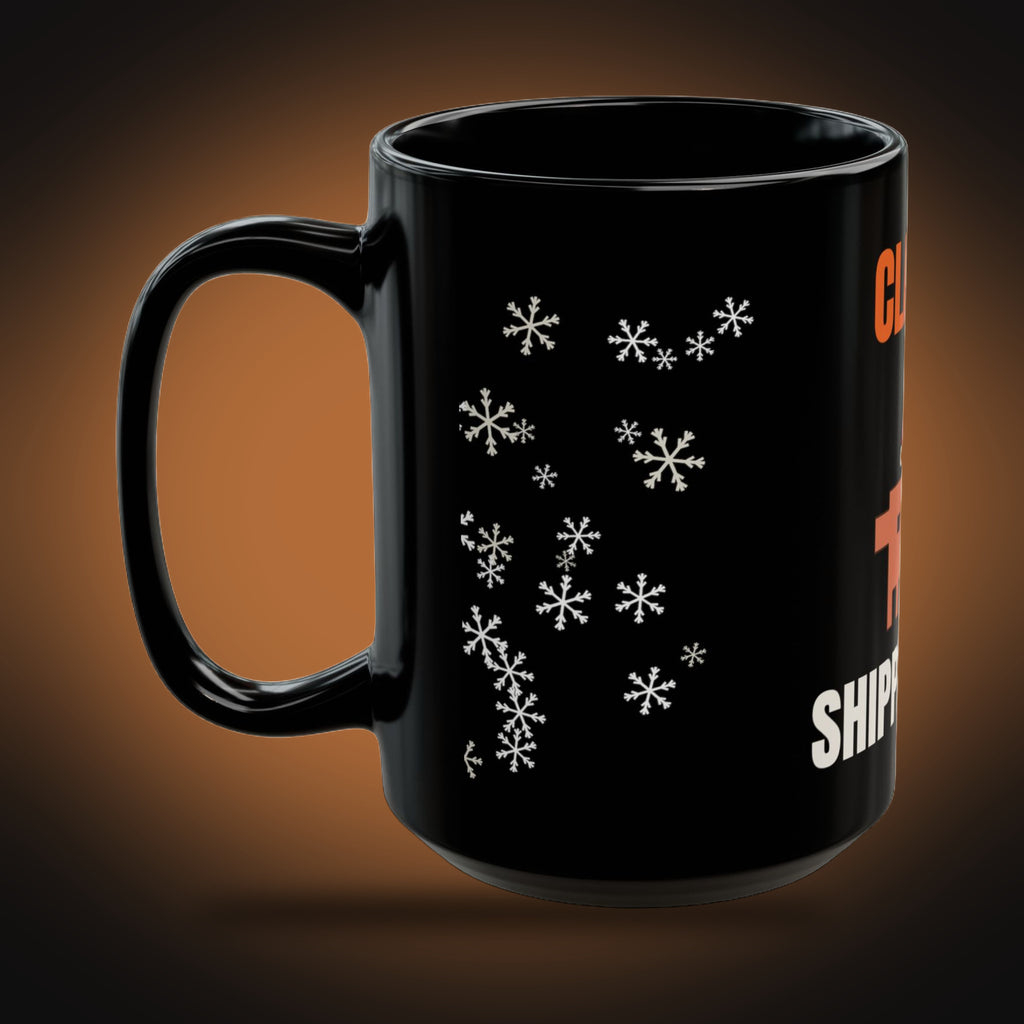 Santa Claude Delivering Code Mug (left view)