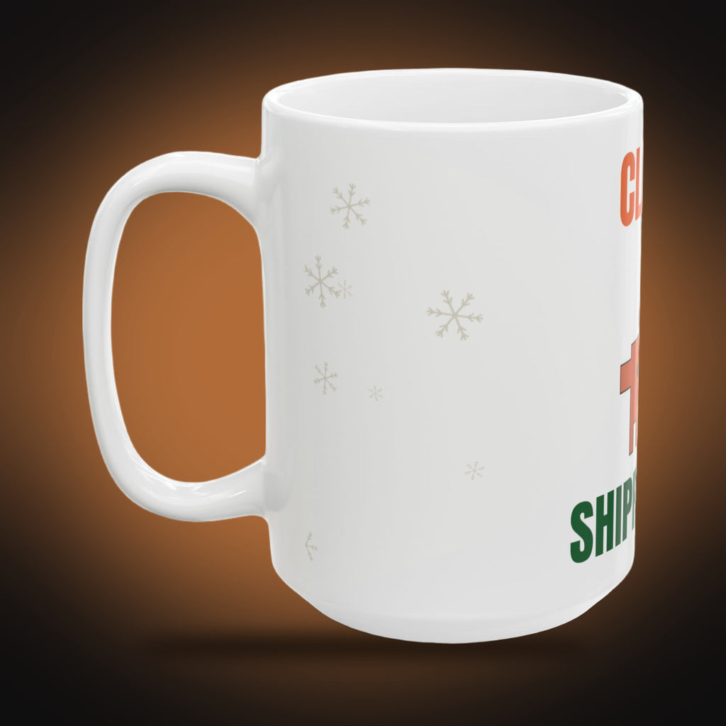 Santa Claude Delivering Code Mug (White) (left view)