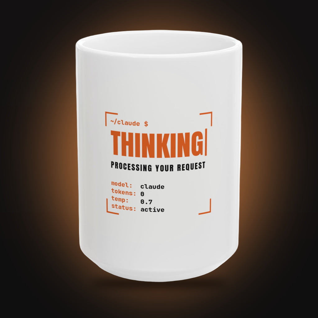 Claude Terminal Mug (White) (front view)