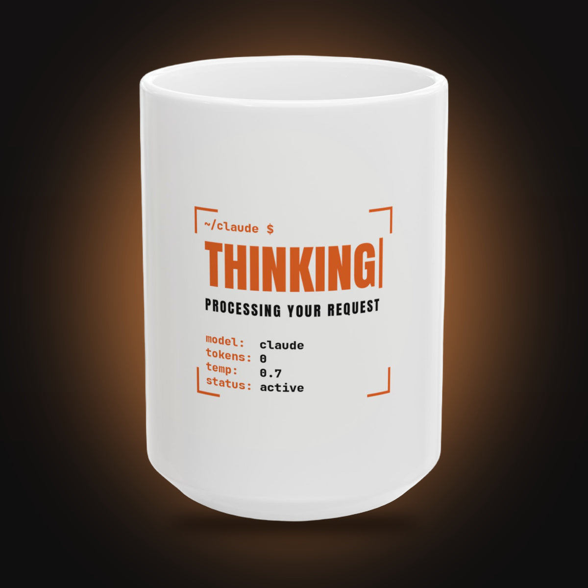 Claude Terminal Mug (White) (front view)