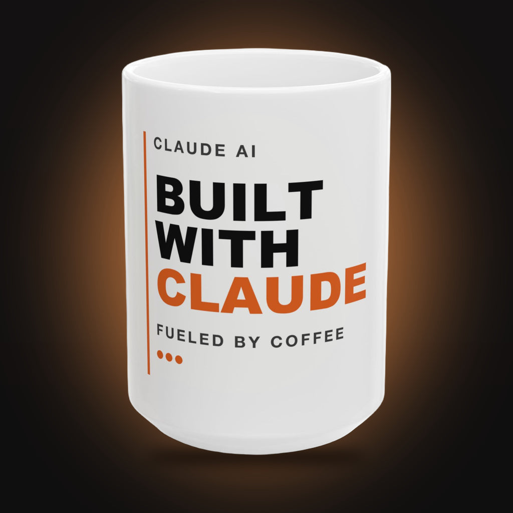 Built With Claude Orange Edition Mug (White) (front view)