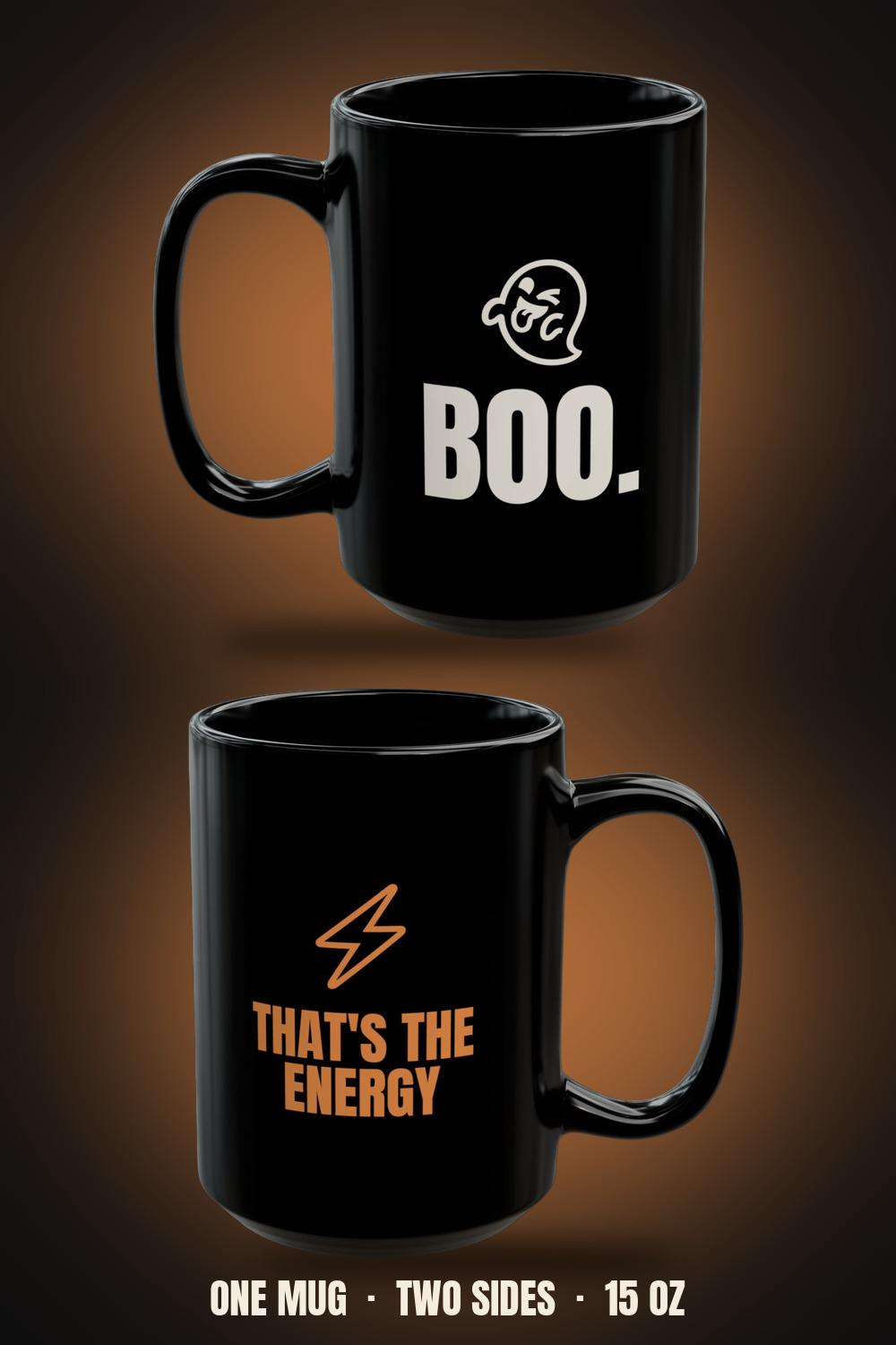 Boo That's the Energy Coffee Mug | Minimal Dry Humor Halloween Gift