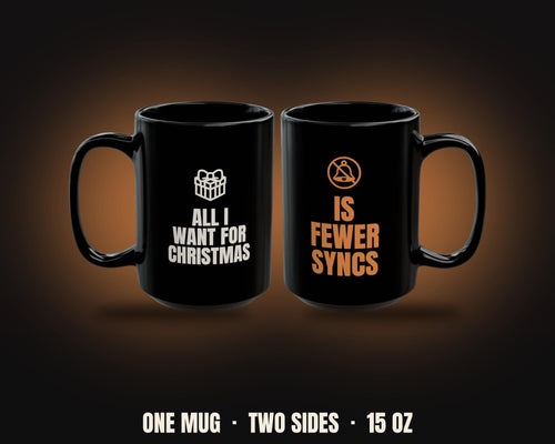 All I Want for Christmas Is Fewer Syncs Mug | Funny WFH Office Coffee Mug 15oz