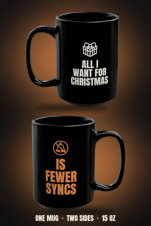 All I Want for Christmas Is Fewer Syncs Mug | Funny WFH Office Coffee Mug 15oz