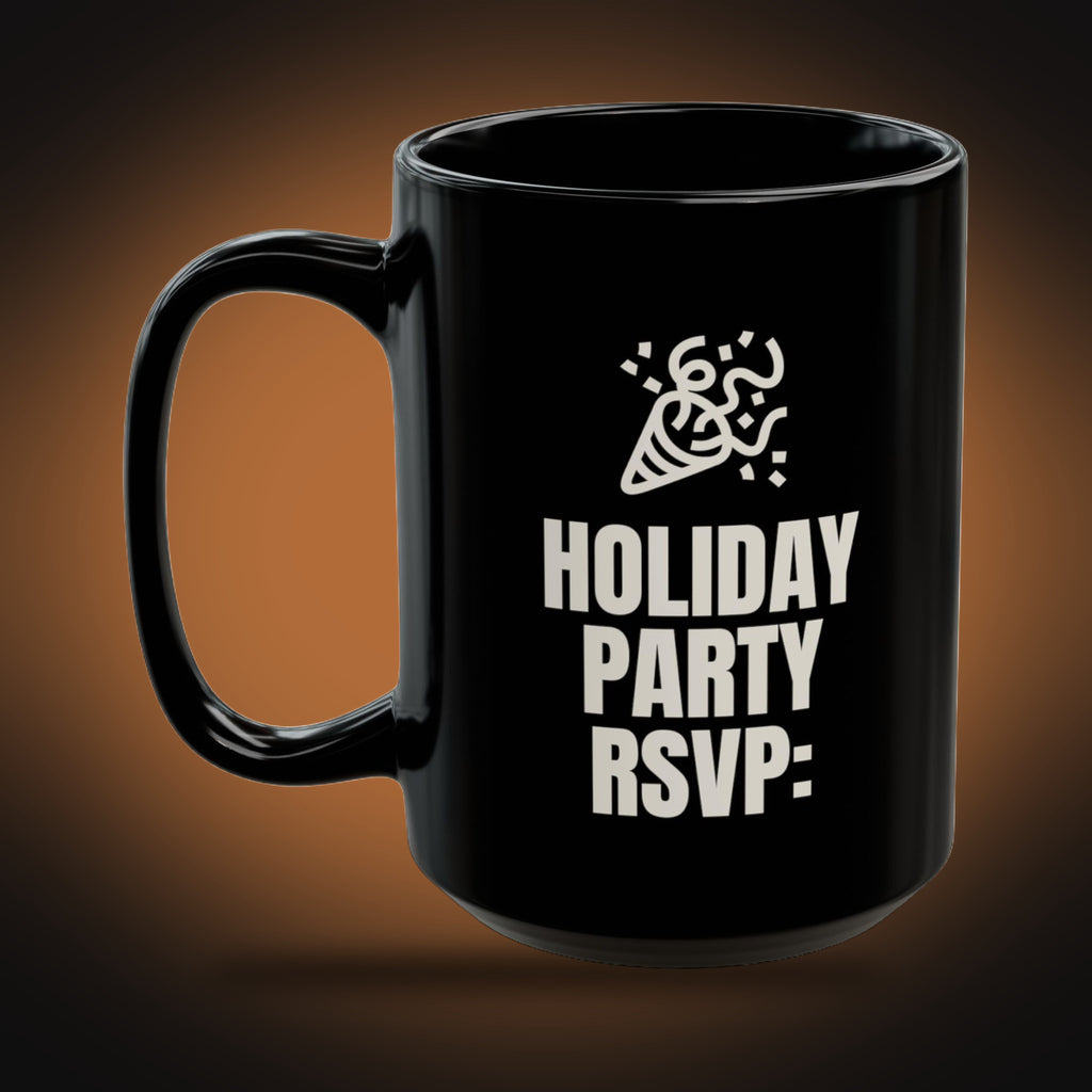 Holiday Party RSVP, Camera Off Mug (left view)