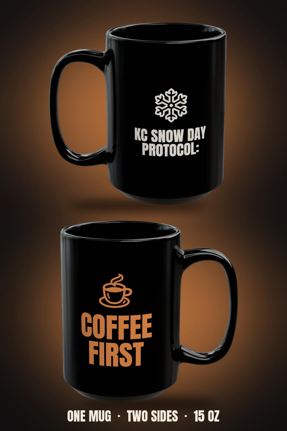 KC Snow Day Protocol Coffee First Mug | Kansas City Winter Coffee Mug 15oz
