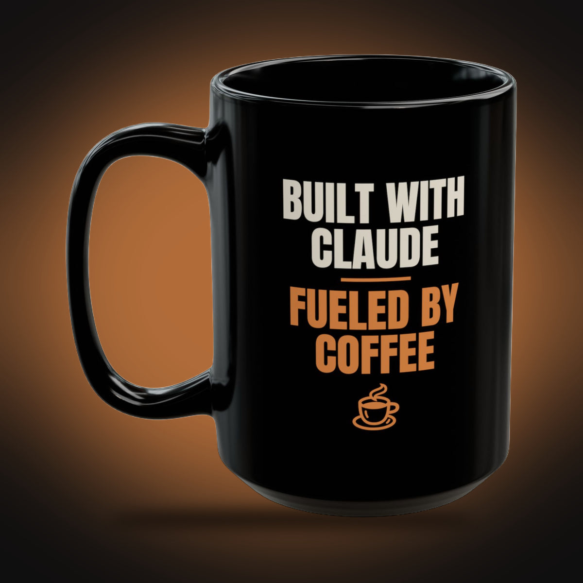 Built With Claude, Fueled by Coffee Mug (Accent Bar) (left view)
