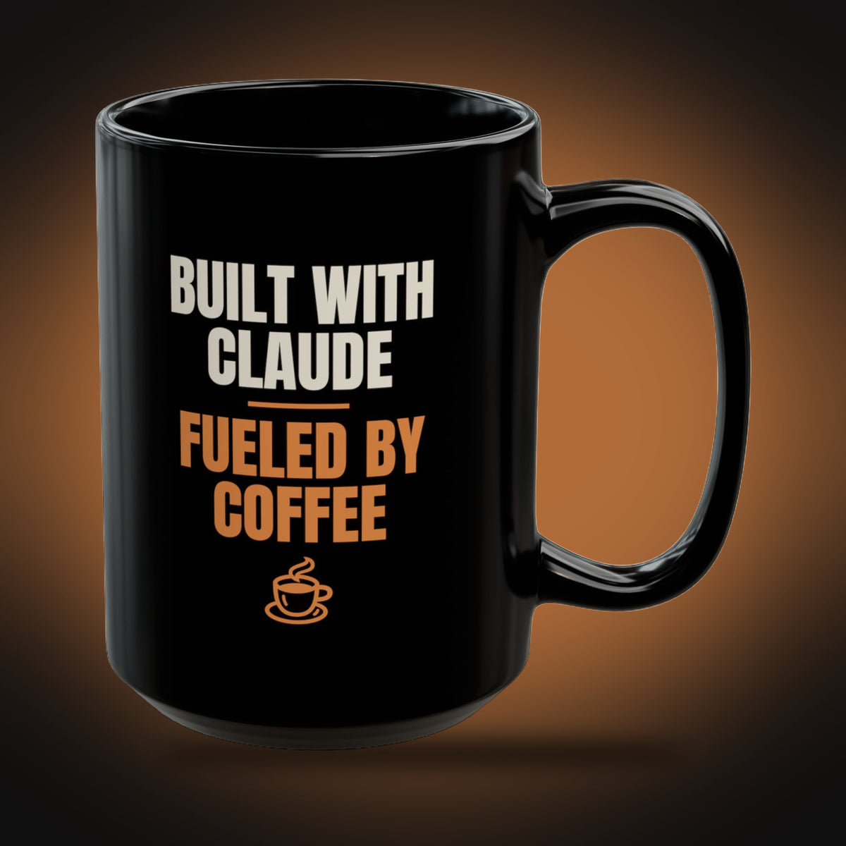 Built With Claude, Fueled by Coffee Mug (Accent Bar) (right view)