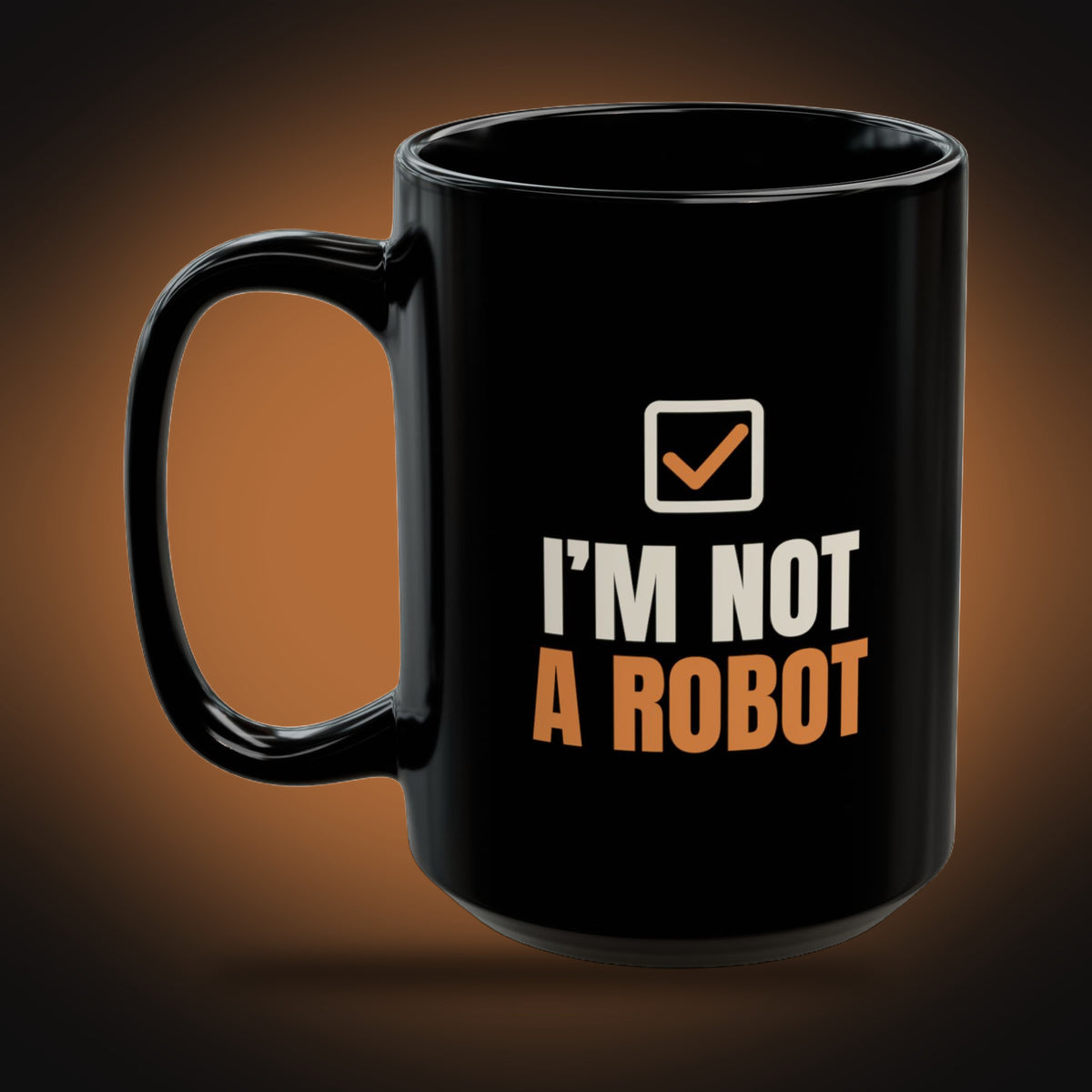 I'm Not a Robot Mug (CAPTCHA Checkbox) (left view)