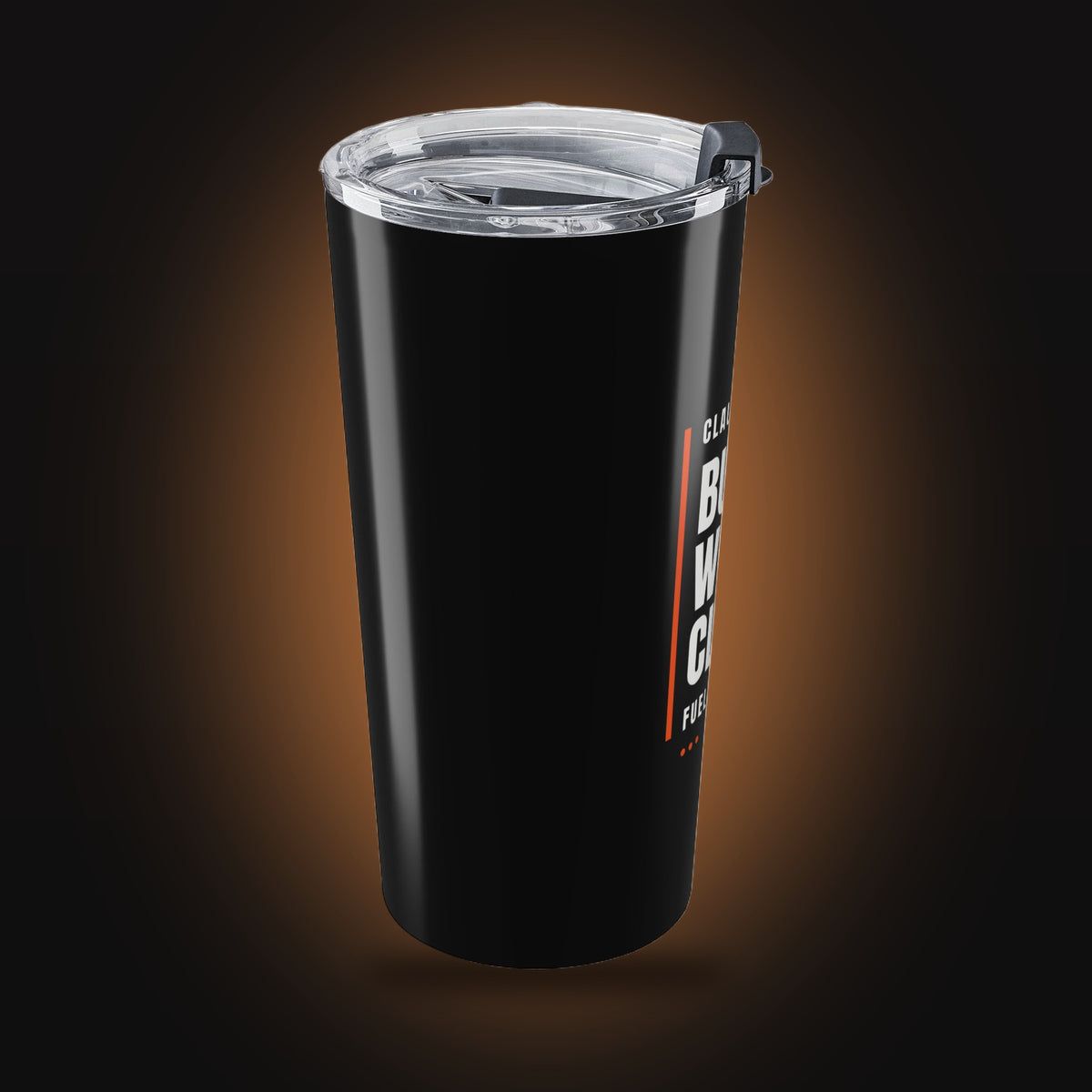 Built With Claude, Fueled By Coffee Tumbler (20oz) (left view)