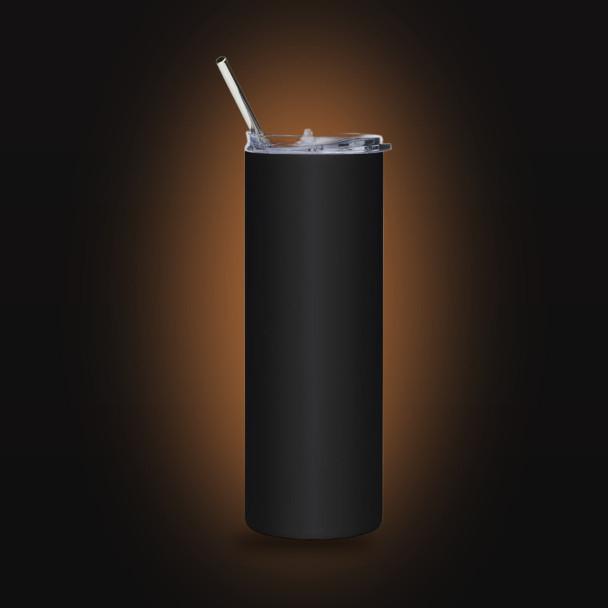 Built With Claude, Powered By Caffeine Straw Tumbler (20oz) (back view)