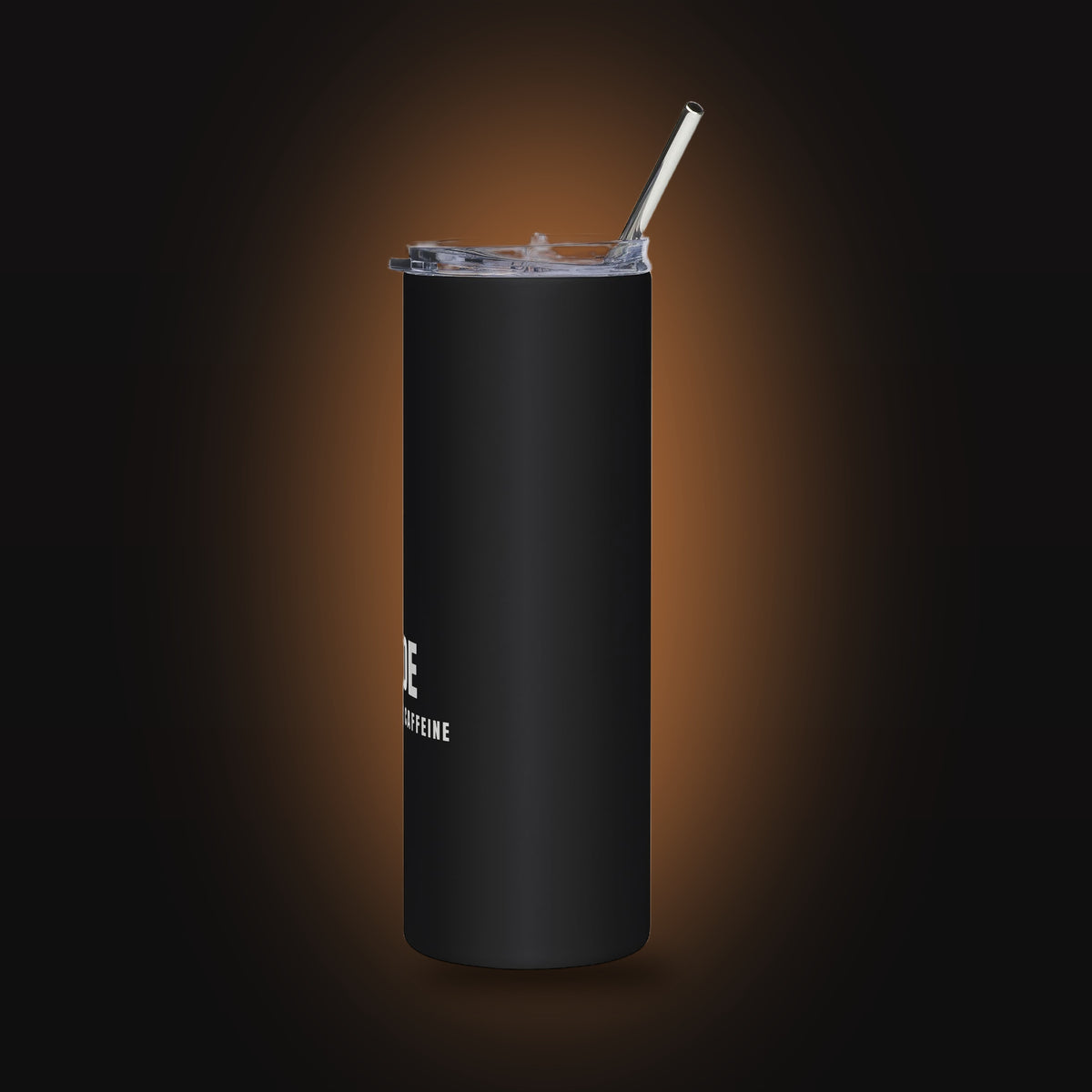 Built With Claude, Powered By Caffeine Straw Tumbler (20oz) (right view)