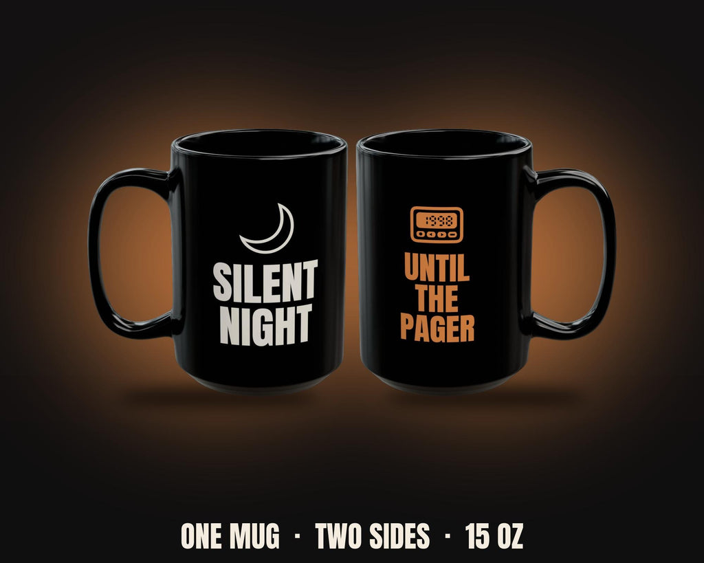 Silent Night Until the Pager Mug | Funny On Call IT Christmas Coffee Mug 15oz