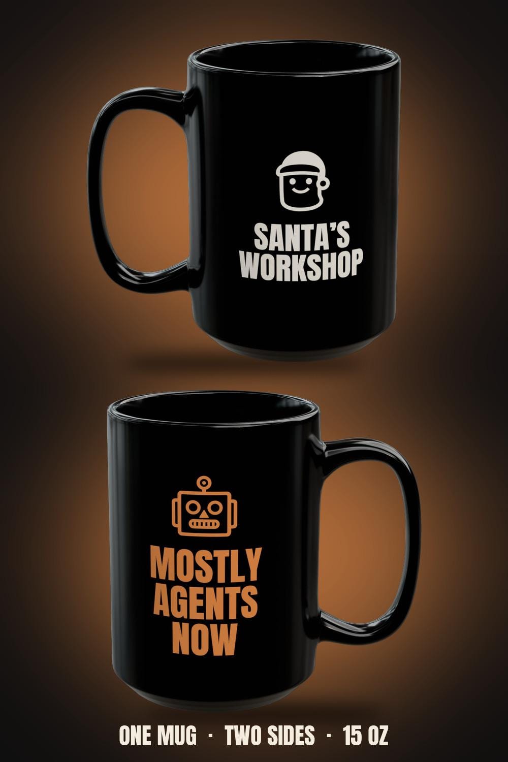Santa's Workshop Mostly Agents Now Mug | Funny AI Christmas Coffee Mug 15oz