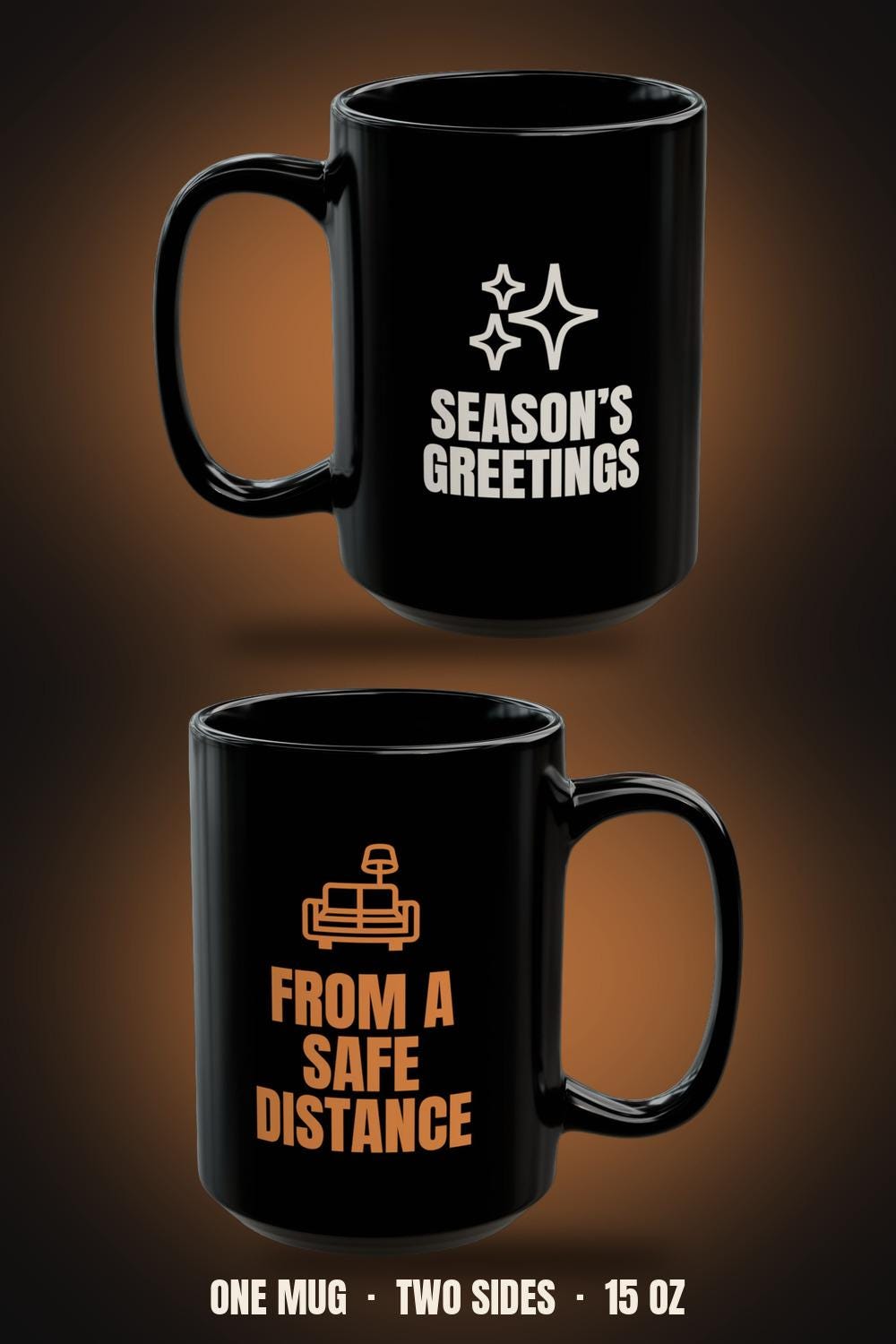 Season's Greetings From a Safe Distance Mug | Funny Introvert Christmas Coffee Mug 15oz