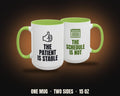The Patient Is Stable The Schedule Is Not Mug | Funny Nurse Coffee Mug, Colored Handle 15oz
